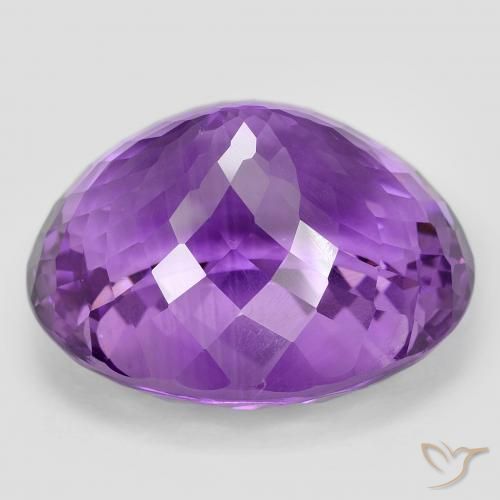 Amethyst Gemstone in 27.1 x 22.8 mm Size for Sale, Amethyst Stone in Medium Violet Color