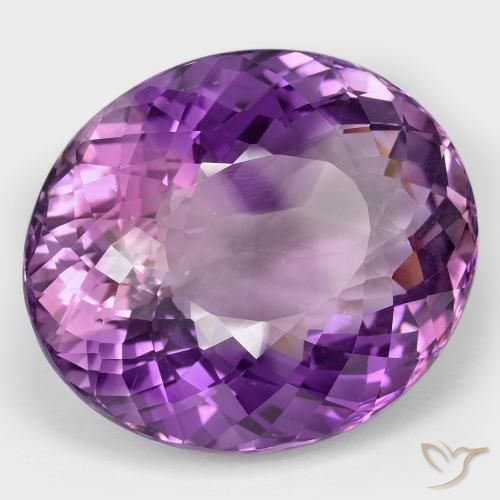 82.02 ct Violet Amethyst Stone, Natural Amethyst in Oval Portuguese-Cut Shape for Sale