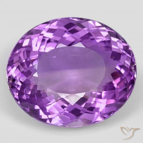 62.72 ct Oval Portuguese Cut Amethyst, 28.6 x 24.3 mm From Brazil, Photo A