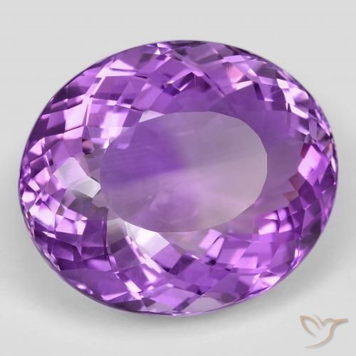62.72 ct Violet Amethyst Stone, Natural Amethyst in Oval Portuguese-Cut Shape for Sale