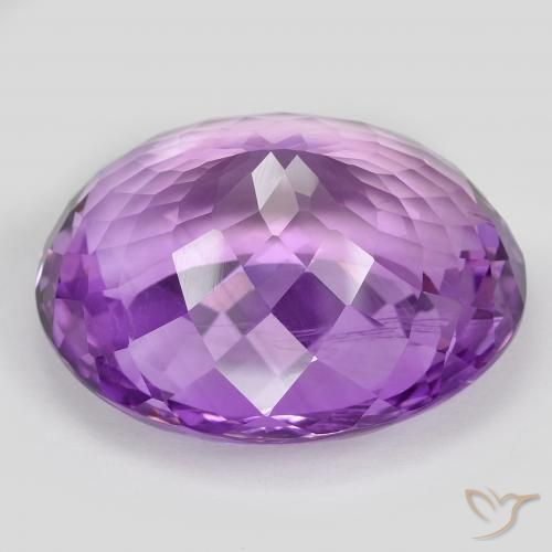 Amethyst Gemstone in 28.6 x 24.3 mm Size for Sale, Amethyst Stone in Vivid Violet Color