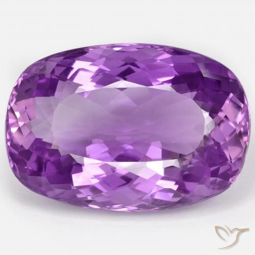 72.62ct Cushion-cut Violet Amethyst from Brazil, Dimension 32.7 x 22.5mm, Natural untreated Gemstone, VVS Clarity, 1 piece Amethyst in Vivid Violet Color, Mohs Hardness of 7 suitable for daily wear jewelry, Stone of the Mind, Photo A