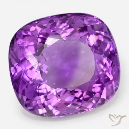 64.00 ct Violet Amethyst Stone, Natural Amethyst in Cushion-Cut Shape for Sale