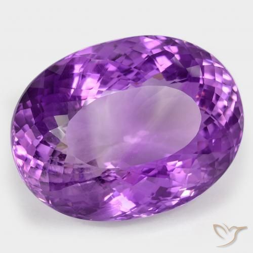 104.56 ct Violet Amethyst Stone, Natural Amethyst in Oval Portuguese-Cut Shape for Sale