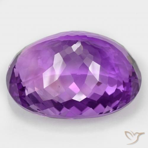 Amethyst Gemstone in 34.6 x 26.3 mm Size for Sale, Amethyst Stone in Intense Violet Color