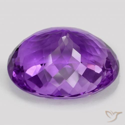Amethyst Gemstone in 31.1 x 24.7 mm Size for Sale, Amethyst Stone in Vivid Violet Color