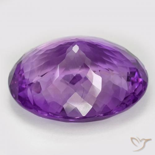 Amethyst Gemstone in 30.3 x 24.5 mm Size for Sale, Amethyst Stone in Medium Violet Color