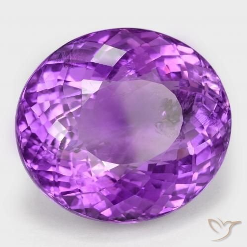 58.32 ct Violet Amethyst Stone, Natural Amethyst in Oval Portuguese-Cut Shape for Sale