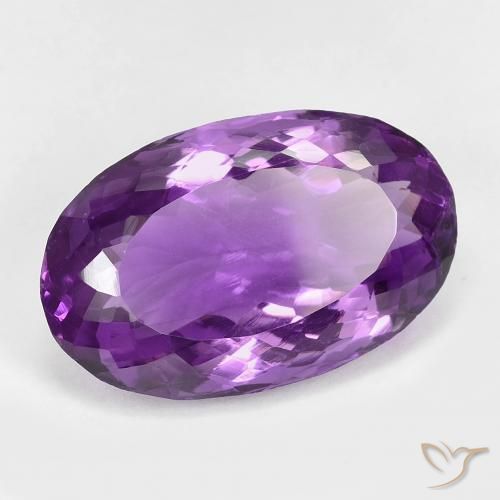 18.70 ct Violet Amethyst Stone, Natural Amethyst in Oval Facet Shape for Sale