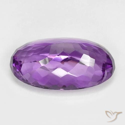 Amethyst Gemstone in 22.5 x 14.3 mm Size for Sale, Amethyst Stone in Medium Violet Color