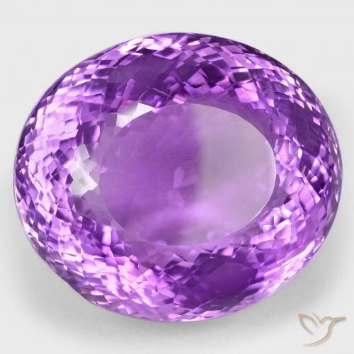 108.70 ct Violet Amethyst Stone, Natural Amethyst in Oval Portuguese-Cut Shape for Sale