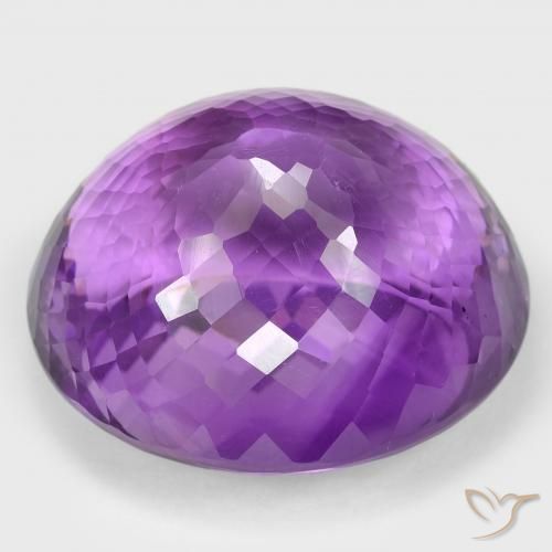 Amethyst Gemstone in 31.6 x 27.5 mm Size for Sale, Amethyst Stone in Intense Violet Color