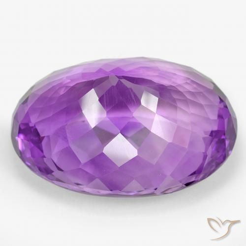 Amethyst Gemstone in 35.9 x 26.9 mm Size for Sale, Amethyst Stone in Vivid Violet Color