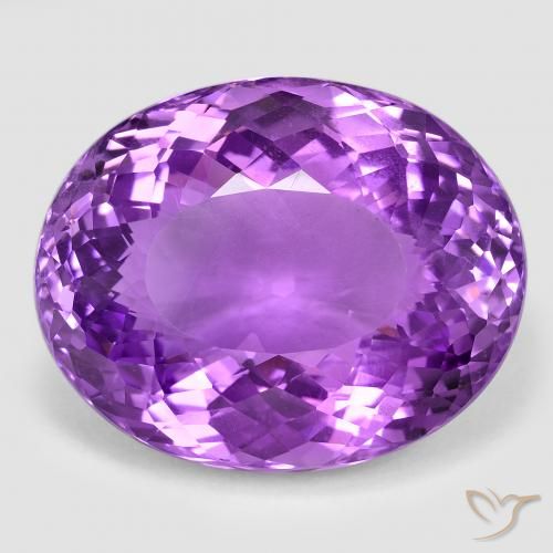 26.9 x 21.6mm Oval Violet Amethyst from Brazil, Weight of 50.94ct, Natural untreated Gemstone in VVS Clarity, 1pc Oval Portuguese-cut Amethyst - Color: , Mohs Hardness of 7 suitable for daily wear jewelry, Pisces Zodiac Stone, Photo A