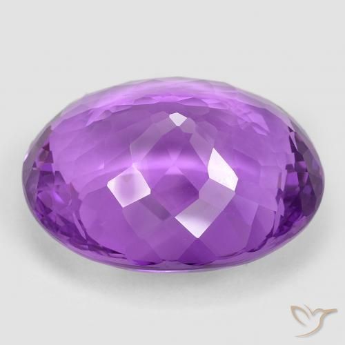Amethyst Gemstone in 26.9 x 21.6 mm Size for Sale, Amethyst Stone in Deep Purplish Violet Color
