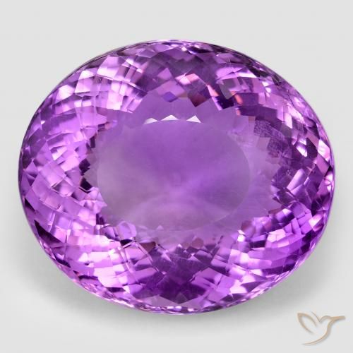 96.04ct Natural Medium Purplish Violet Amethyst, Oval, VVS-VS