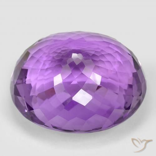 Amethyst Gemstone in 28.1 x 24.3 mm Size for Sale, Amethyst Stone in Purplish Violet Color