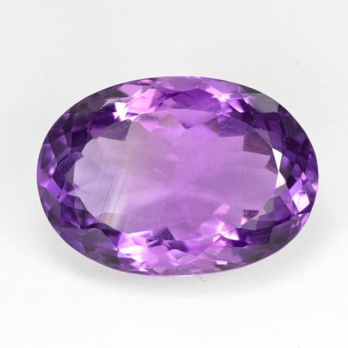 17,46 ct ovaler violetter Amethyst aus Brasilien, Größe 19,8 x 14,1mm, natürlicher Edelstein, VVS Reinheit, 1 Stück ovaler Amethyst, Mohs-Härte von 7 Geeignet für den täglichen Gebrauch im Schmuck , Februar Geburtsstein, Photo A