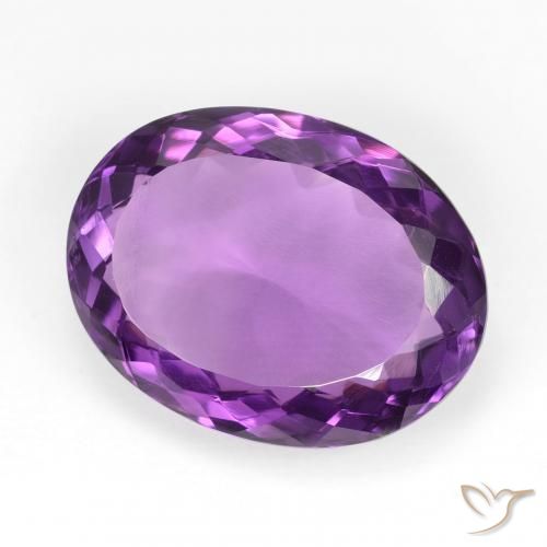 12.14 ct Violet Amethyst Stone, Natural Amethyst in Oval Facet Shape for Sale