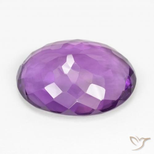 Amethyst Gemstone in 18.6 x 14.2 mm Size for Sale, Amethyst Stone in Vivid Pink Violet Color
