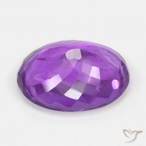 Amethyst Gemstone in 19.2 x 14.3 mm Size for Sale, Amethyst Stone in Intense Violet Color