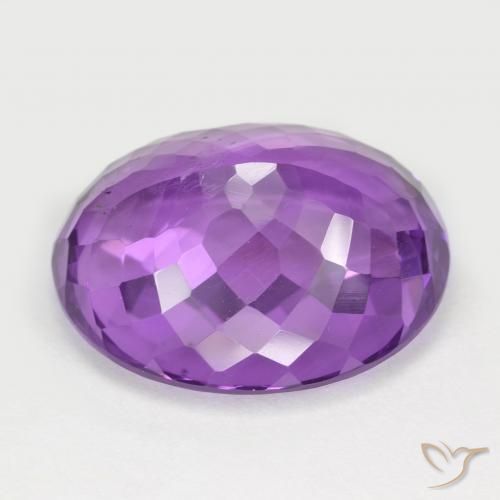 Amethyst Gemstone in 19.9 x 16.4 mm Size for Sale, Amethyst Stone in Vivid Violet Color