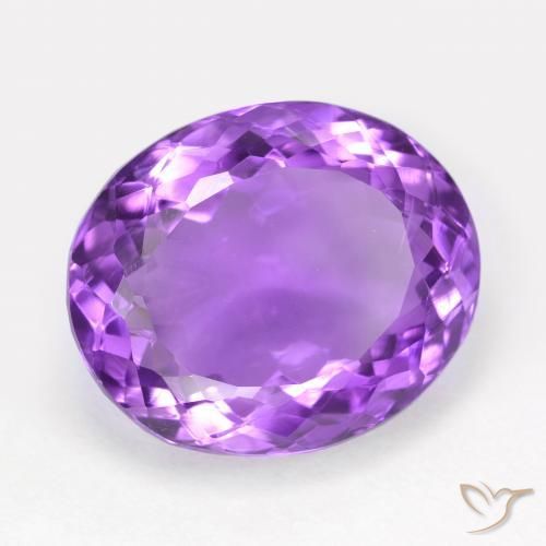 13.38 ct Violet Amethyst Stone, Natural Amethyst in Oval Facet Shape for Sale