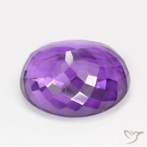 Amethyst Gemstone in 16.7 x 14 mm Size for Sale, Amethyst Stone in Deep Violet Color