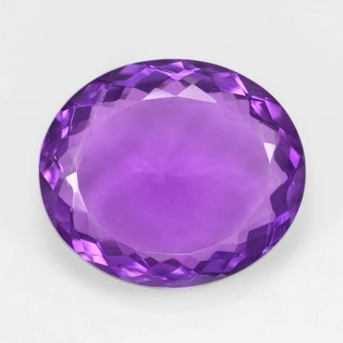 Ametista 18,5 x 16mm viola Ovale sfaccettato dal Brasile, peso di 14,33 ct, gemma naturale non trattati in purezza VS, 1 pezzo Ametista - Colore: Viola scuro, durezza Mohs di 7 adatto per gioielli da indossare ogni giorno, Anno della pietra preziosa del drago, Photo A