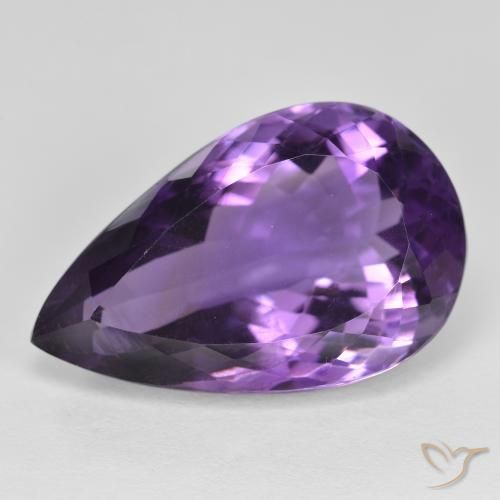 15.65ct Natural Deep Violet Amethyst, Pear Shape, VS