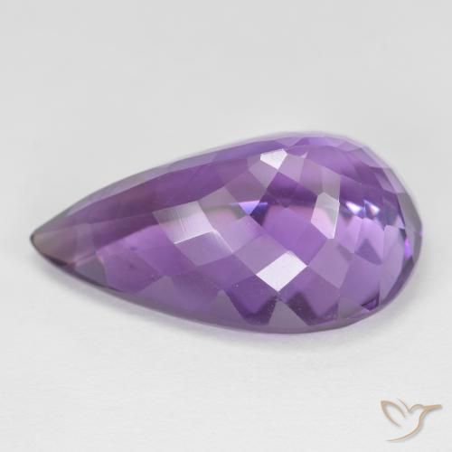 Amethyst Gemstone in 22 x 13.9 mm Size for Sale, Amethyst Stone in Deep Violet Color