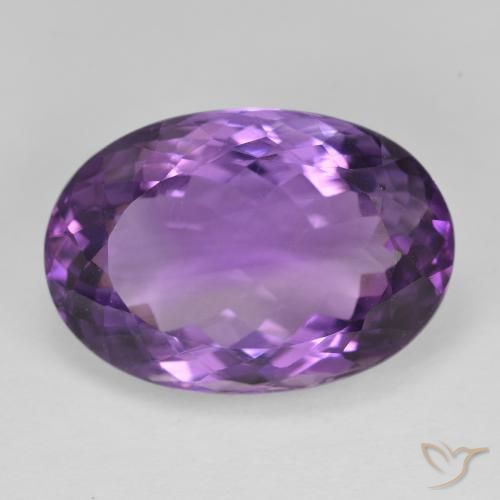 14.3ct Oval Facet Violet Amethyst from Brazil, Dimension 18.8 x 13.1mm, Natural untreated Gemstone, VS Clarity, 1 piece Amethyst in Intense Violet Color, Mohs Hardness of 7 suitable for daily wear jewelry, Year of the Dragon Gemstone, Photo A