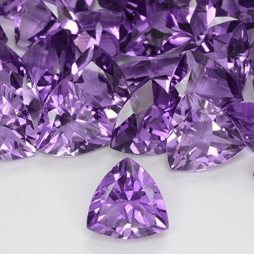 2.12 ct Violet Amethyst Gemstone, Amethyst Gem in Trillion Facet Shape for Sale.