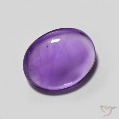 2.93 ct Violet Amethyst Stone, Natural Amethyst in Oval Cabochon Shape for Sale
