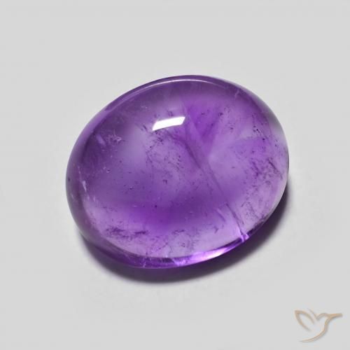 4.09 ct Violet Amethyst Stone, Natural Amethyst in Oval Cabochon Shape for Sale
