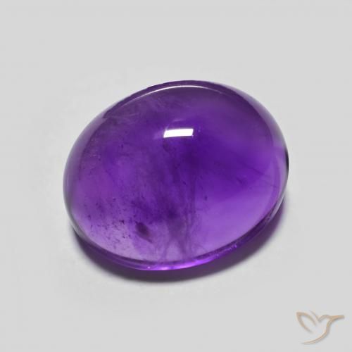 4.17 ct Violet Amethyst Stone, Natural Amethyst in Oval Cabochon Shape for Sale