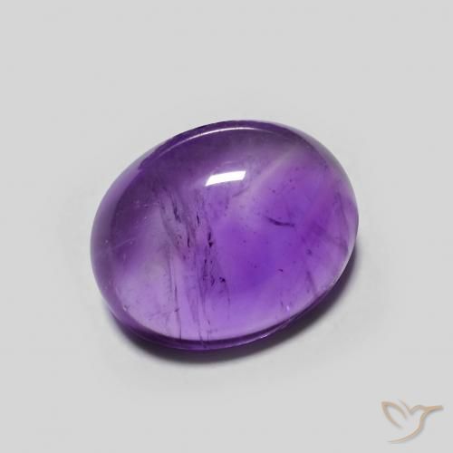 3.02 ct Violet Amethyst Stone, Natural Amethyst in Oval Cabochon Shape for Sale