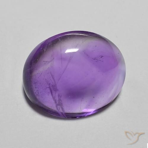 3.60 ct Violet Amethyst Stone, Natural Amethyst in Oval Cabochon Shape for Sale