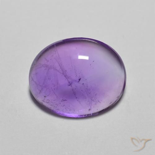 Améthyste Violet oval cabochon 9,9 x 8mm du Brésil, poids de 2,51 ct, pierre gemme naturelle Non traité de pureté Transparent, 1 pièce d'améthyste, couleur : Violet, dureté de Mohs de 7 convient aux bijoux de tous les jours, pierre de sagesse, Débloque le chakra de la couronne, Photo A