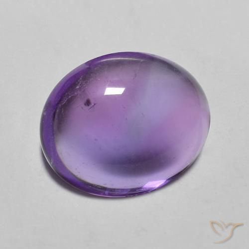 3.46 ct Violet Amethyst Stone, Natural Amethyst in Oval Cabochon Shape for Sale