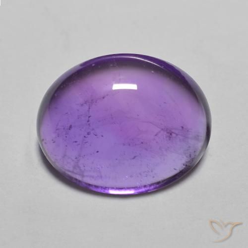 3.80 ct Violet Amethyst Gemstone, Amethyst Gem in Oval Cabochon Shape for Sale.