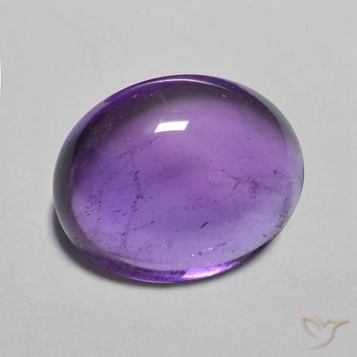 3.80 ct Violet Amethyst Stone, Natural Amethyst in Oval Cabochon Shape for Sale