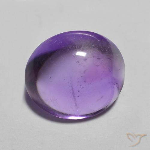 3.54 ct Violet Amethyst Stone, Natural Amethyst in Oval Cabochon Shape for Sale