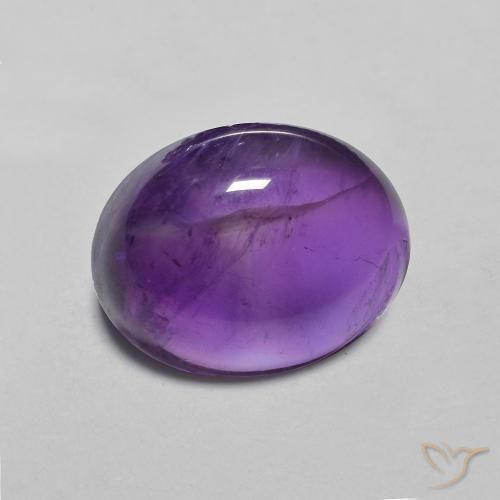 3.19 ct Violet Amethyst Stone, Natural Amethyst in Oval Cabochon Shape for Sale