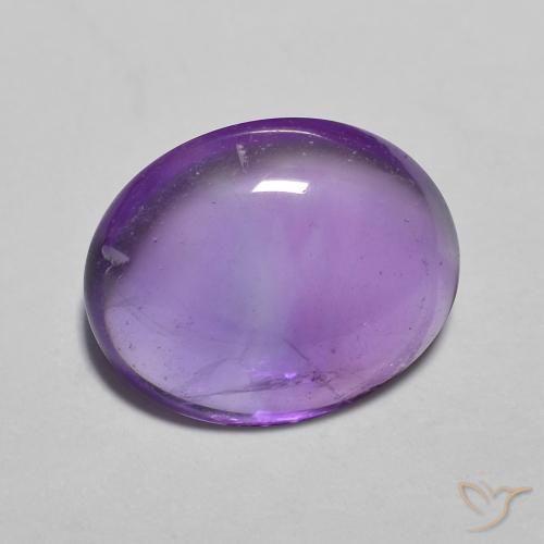 3.16 ct Violet Amethyst Stone, Natural Amethyst in Oval Cabochon Shape for Sale
