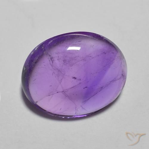 3.71 ct Violet Amethyst Stone, Natural Amethyst in Oval Cabochon Shape for Sale
