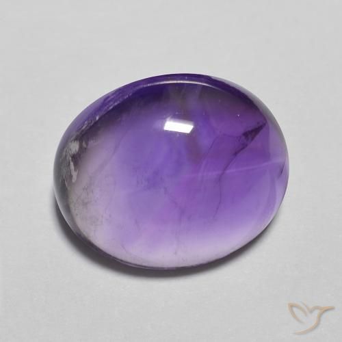 4.22 ct Violet Amethyst Stone, Natural Amethyst in Oval Cabochon Shape for Sale