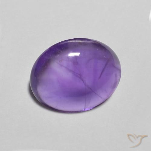 2.45 ct Violet Amethyst Stone, Natural Amethyst in Oval Cabochon Shape for Sale