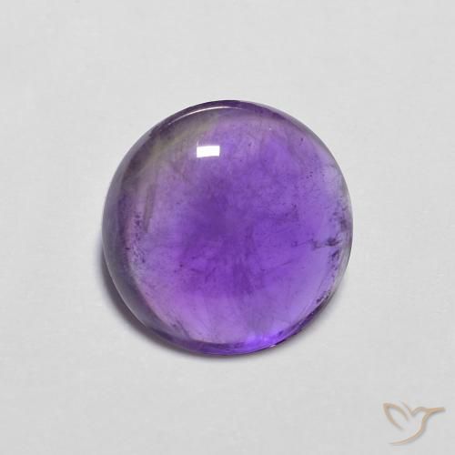 3.98 ct Violet Amethyst Stone, Natural Amethyst in Round Cabochon Shape for Sale