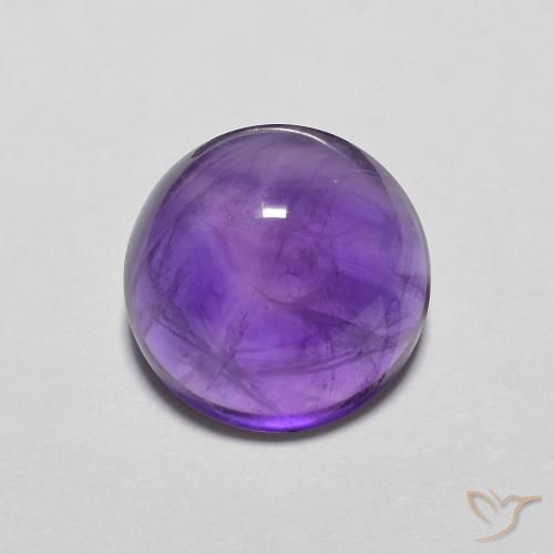 Ametista Cabochon rotondo da 3,96 ct dal Brasile, dimensione 9,9mm, purezza Transparent, pietra preziosa naturale non trattati, Ametista 1pc in colore Viola, durezza Mohs di 7 adatto per gioielli da indossare ogni giorno, Sblocca Chakra della Corona, Photo A